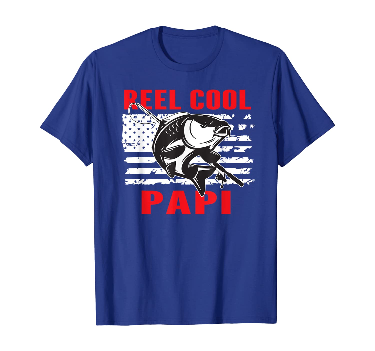 

Funny Papi Gifts T Shirt Fishing Reel Cool Papa Papi, White;black