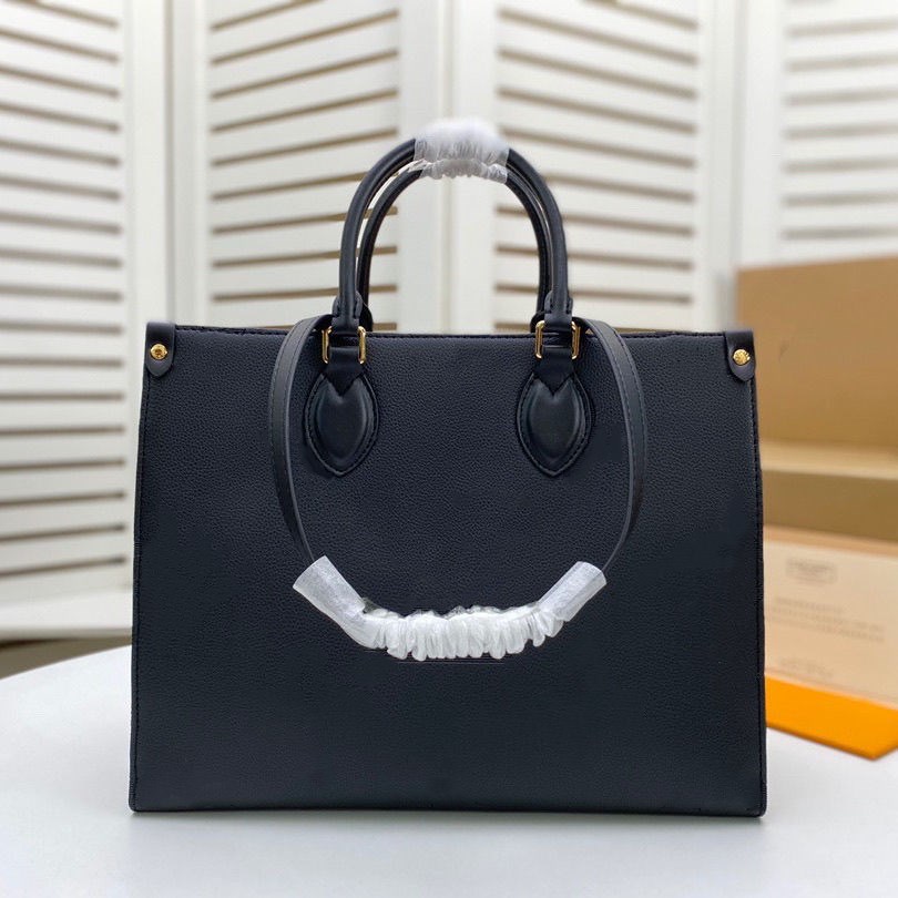 

Onthego large capacity totes fashion femme leather designers shoulder bags woman handbag duplex print toron handle lady shopping bag, Pink