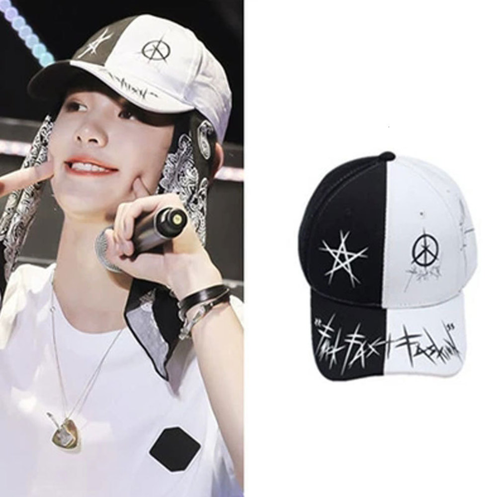 

Fan Bingbing's same hat children's Korean fashion brand black and white color matching duck cap curved brim baseball, Blue;gray
