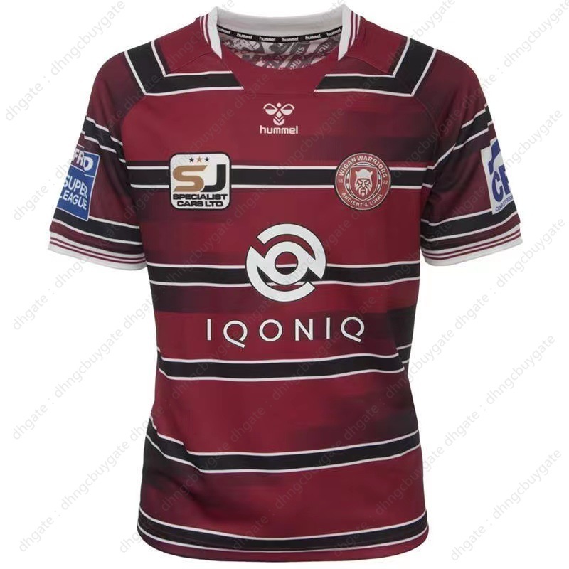 

Ytvk British League - Wigan Warriors Rugby Uniform Jersey, White;black