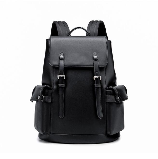 

Factory sales men backpacks college style high-capacity fashion schoolbag street trend printed handbag outdoor sports leisure leather plaid shoulder bag, Black3-dot