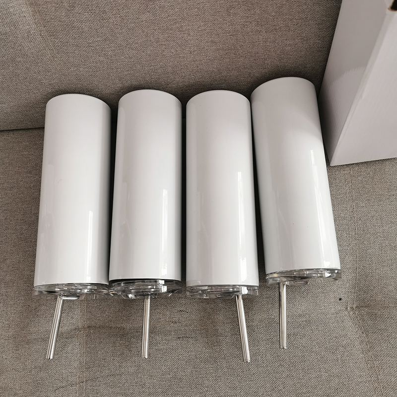 

Sublimation 20oz Skinny Tumblers 12oz egg cup with lid Heat Transfer Printing Stainless Steel Coffee Mug Double Wall, White