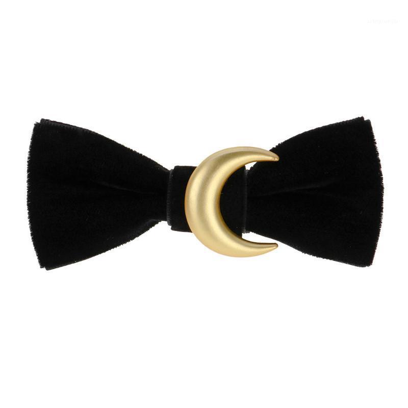 

Hair Clips & Barrettes Cute Sweety Gold Moon Black Bowknot Hairpin For Girls And Women Fashion Headdress Velvet Cotton Accessories Hearwear, Golden;silver