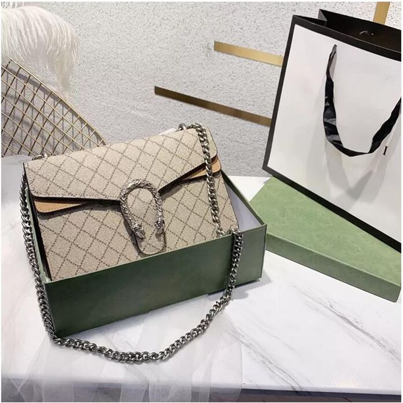 

2022 luxury designer women bags ladies handbag messenger shoulder Bacchus bag snake head metal buckle chain leather letters brand coin purse high quality, Black