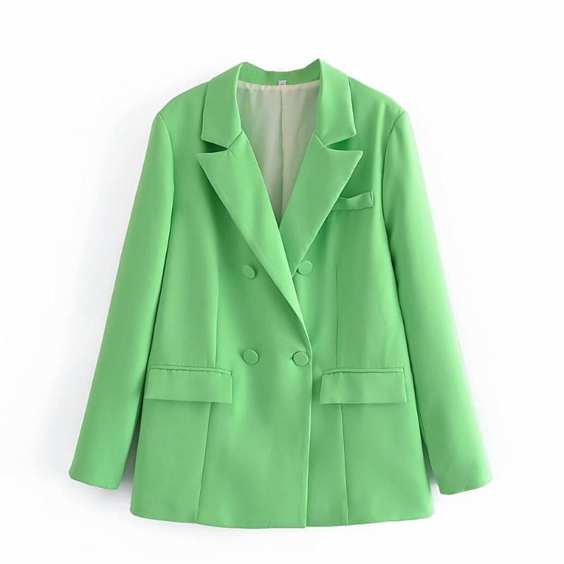 

Women's Suits & Blazers The Europe And United States In Autumn Wind Dress 2021 Avocado Green Blazer Suit 9952, See chart