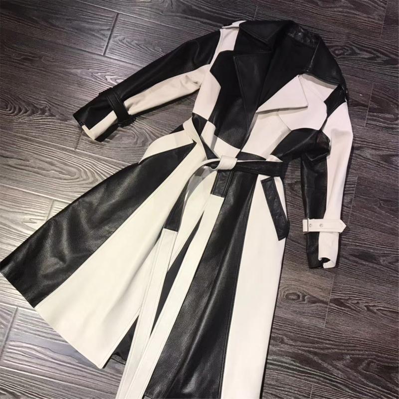 

Women' Leather & Faux Real Coat Ladies Genuine Windbreak Women Lambskin, Black
