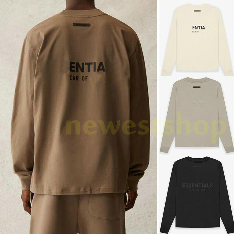 

USA Hip Hop Back 3D Silicon Logo Tee Cool Skateboard T shirt Men Women Cotton Long Sleeve Casual Designer TShirt, Apricot