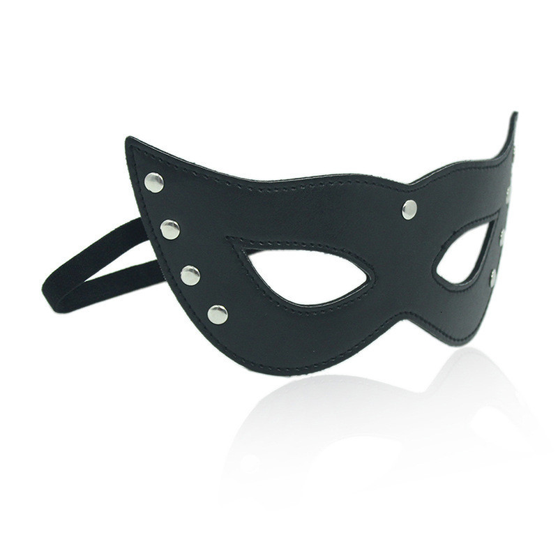 Party Masks Products Sm Sex Toy Bdsm Women Leather Eye and Collar Cosplay Costume Adult Game Masquerade Party Face Mask-image-700462541