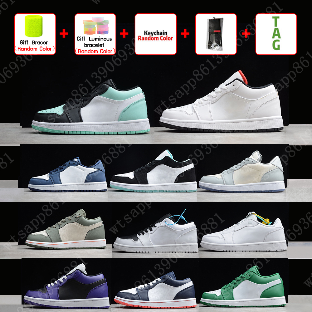 

Top Quality Mens 1s Basketball Shoes Low OG 1 Womens Paris Shadow Yellow Game Royal Banned Bred Chicago Black Toe Court Purple Pine Green UNC Sneakers EUR 36-46, Original box