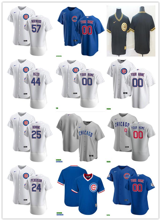 

Men Women Youth Baseball Jersey Chicago Cubs 57 James Norwood 24 Joc Pederson 44 Anthony Rizzo 25 Austin Romine custom Blank blu, Blue;black