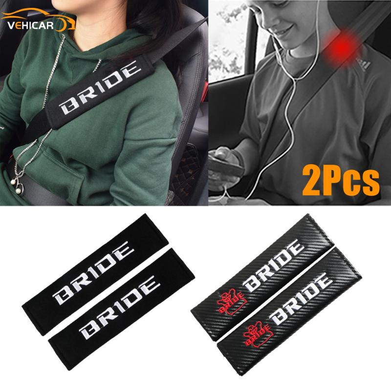 

Safety Belts & Accessories VEHICAR 2PCS Car Seat Belt Cover Driver Shoulder Protector For BRIDE Vehicle Decoration