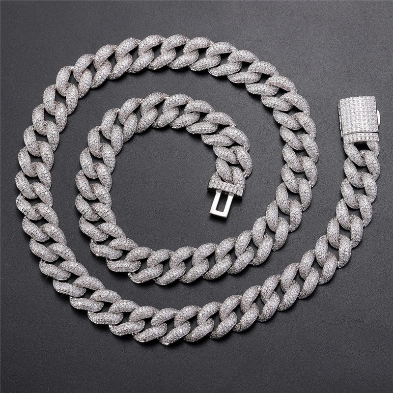 

12MM Iced Out Bubble Cuban Link Chains 5A Cubic Zirconia Necklaces For Men Women Fashion Hip Hop Jewelry Gifts X0509