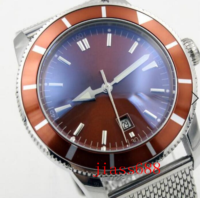 

super ocean watch heritage 42 a1732124|ba61|154a blue dial japan miyota automatic mens ceramic bezel stainless steel band watches 06, Slivery;brown