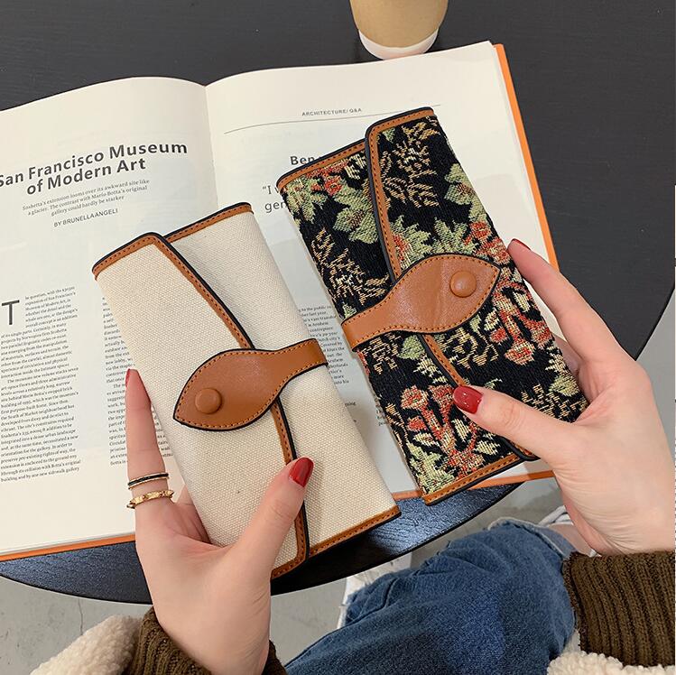 

Factory wholesale women handbag small fresh flowers womens wallets multifunctional printed leather long wallet large capacity leathers purse, Black2(boutique box)