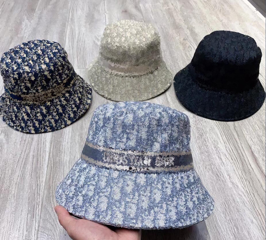 

D Designer Letters Logo Wide Brim Bucket Hat Embroidery Print Men Women Couples Styles Outdoor Casual Travel Sunshade Fishing Fishermen Caps, Blue;gray