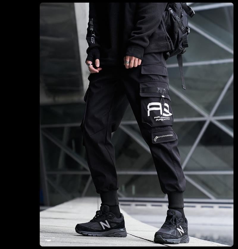 

elastic waist harem multiple pockets women pants hip hop casual jogging ankle length street informal boy black jogger sweatpants