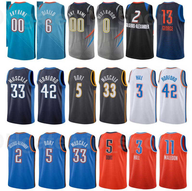 

Print Basketball City Earned Edition George Hill Jersey 6 Hamidou Diallo 6 Al Horford 42 Shai Gilgeous-Alexander 2 Luguentz Dort 5 Orange, Navy blue