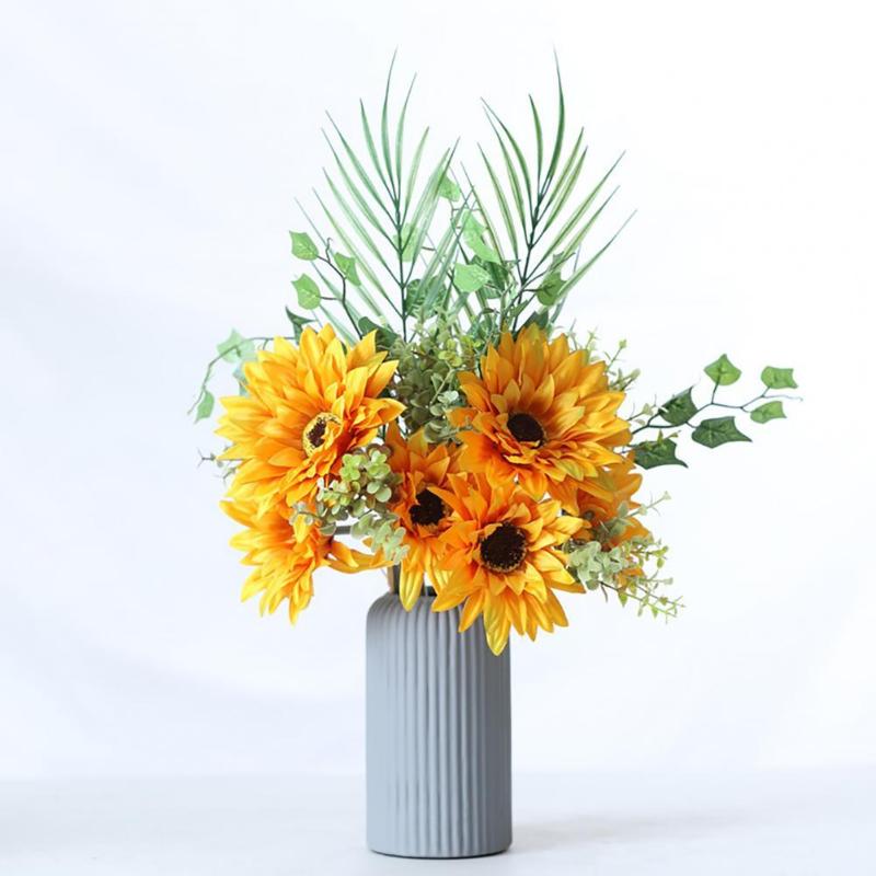 

Decorative Flowers & Wreaths 1 Bouquet DIY Faux Silk Artificial Flower Easy To Maintain Delicately Cut Fake Sunflower Home Festival Wedding, Royal blue
