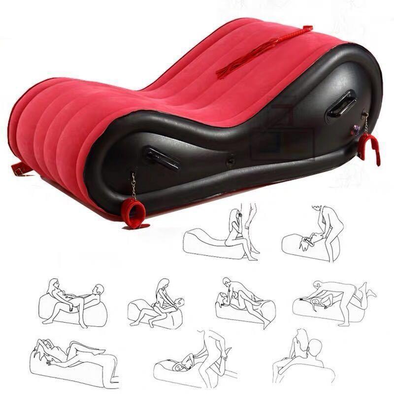 

Camp Furniture Multifunction Inflatable Bed Sofa For Travel Beach Beds Chaise Fold Bedroom ArmChair Velvet PVC Leather Frames