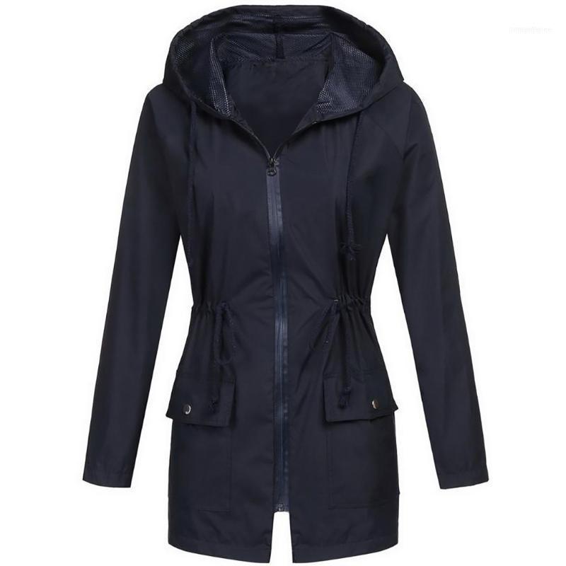 

Chaquetas Mujer 2021 Women Solid Rain Jacket Outdoor Plus Size Waterproof Hooded Raincoat Windproof Veste Femme Manteau Femme1, Yellow