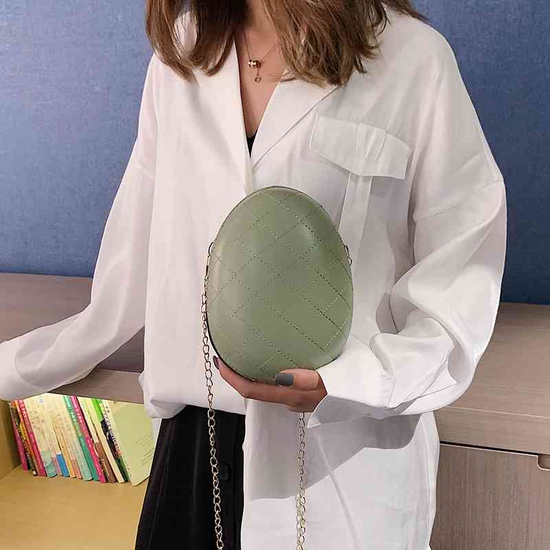 

Bag autumn Mini fashion messenger chain shape with skirt oval mouth red bag, White