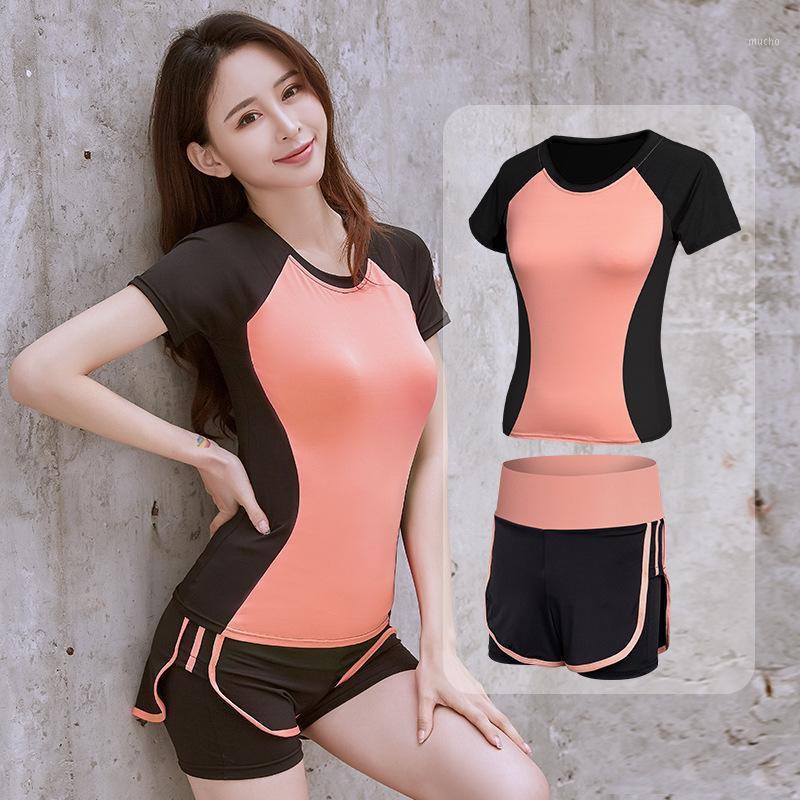 

Yoga Set Fitness Short Sleeve Suit Women's Outdoor Running Casual Quick-drying Clothes Two-piece Sports Bra Outfit, 12