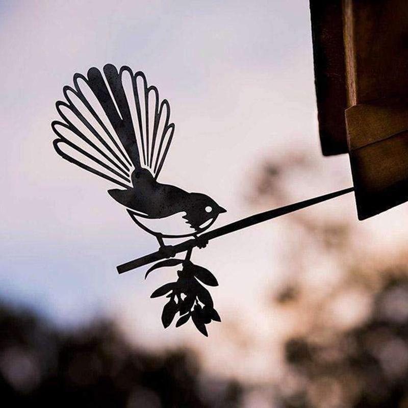 

Garden Art Outdoor Backyard Branch Metal Animal Decoration Gift Creative Simulation Bird Ornament Statues Decorations