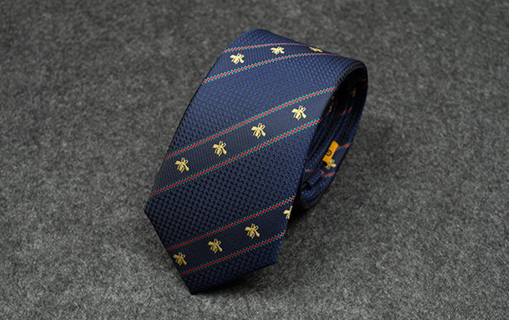 

dark blue small bee Neck Ties Men Classic Silk Tie Mens Business Neckwear Skinny Grooms Necktie for Wedding Party Suit Shirt with Casual, Blue;purple