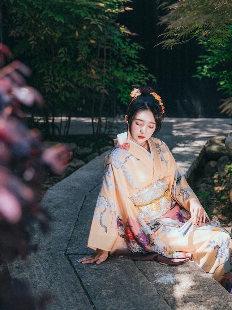 

Ethnic Clothing 2021 Japanese Traditional Flower Pirnt Kimono Dress Girl Cosplay Costume Haori Vintage Robe Stage Wear Daily Geisha Long