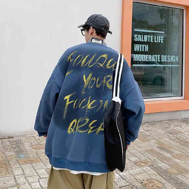 

men's hoodies & sweatshirts big woolen hoodie, japanese sweater, harajuku style, couple, hip hop, purple, 0ht8, Black