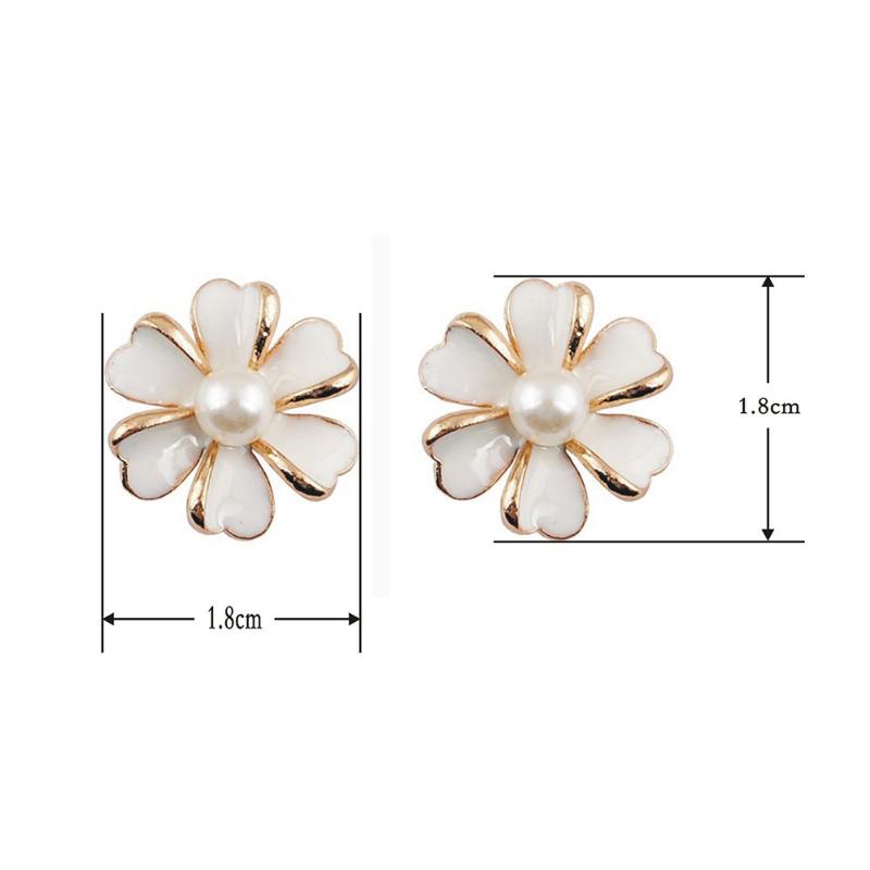 

Stud Fashion Big White Flower Earrings For Women, Golden;silver