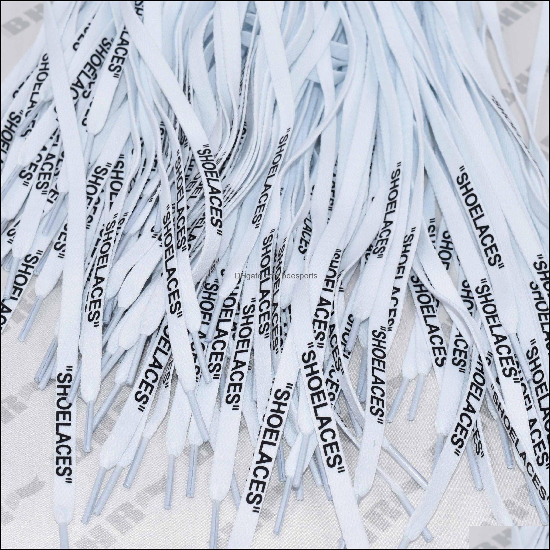 

Shoe Parts & Accessories Shoes Colorf Lace Letter Font 8Mm Double Sides Printed Shoelaces Black White Signed Flat Joint Shoelace 120 140 160