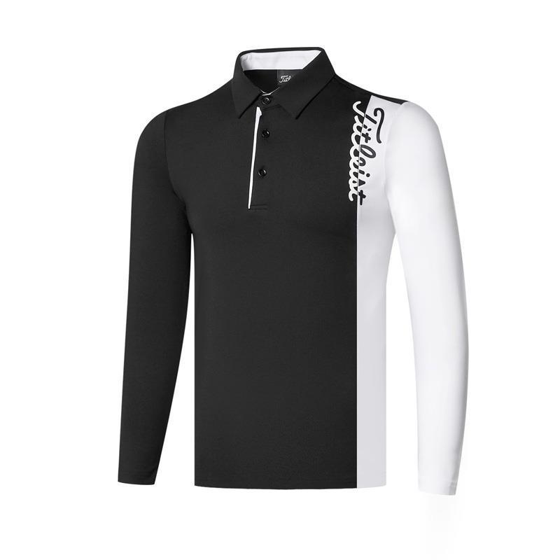 

Men's Shirts Sports Polyester Material Quick Dry Long Sleeve T-shirt Golf Apparel Wear Polos, White;black