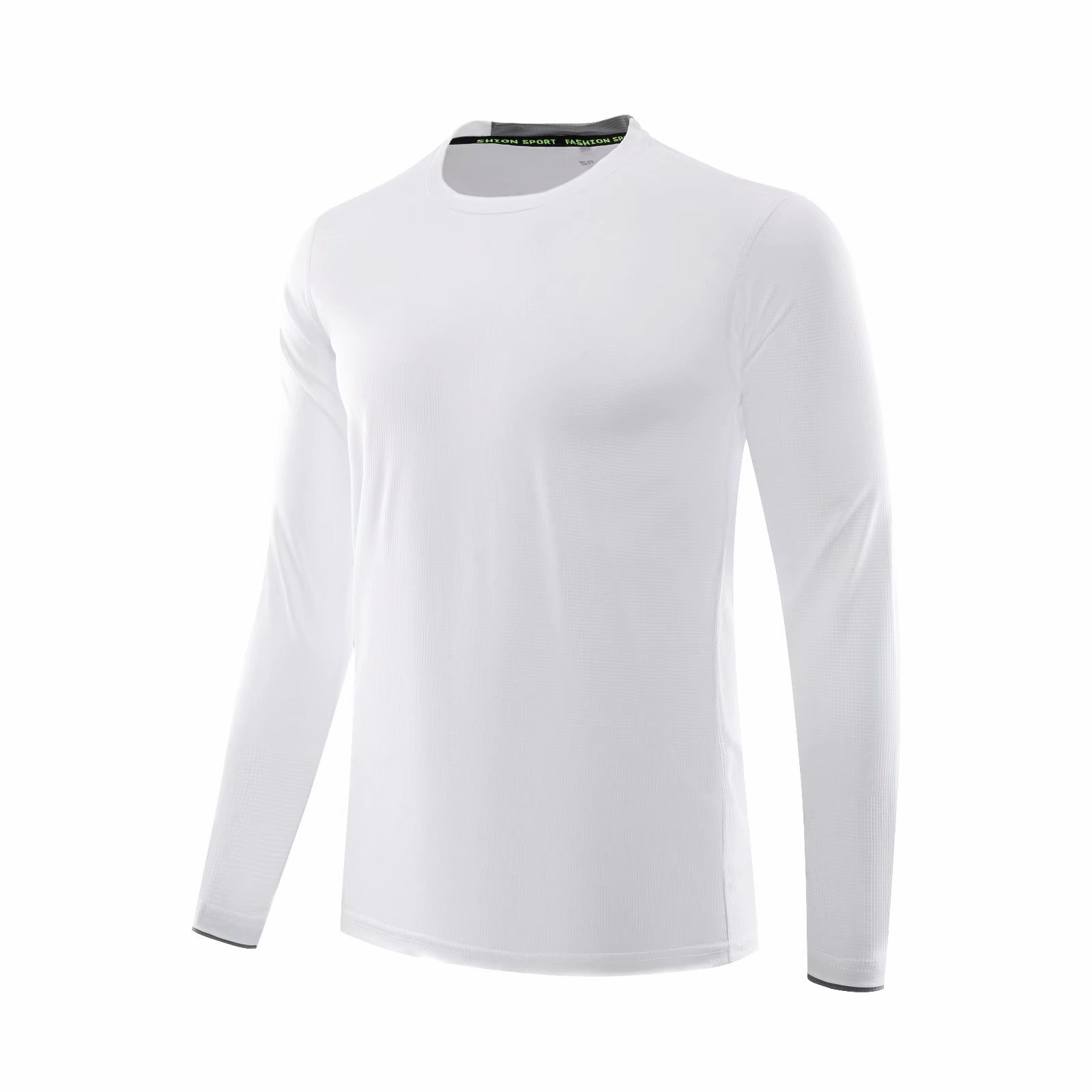 

White Long Sleeve Running Shirt Men Fitness Gym Sportswear Fit Quick dry Compression Workout Sport Top