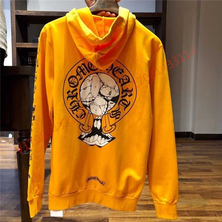 

Chrome/hearts Hearts Chrome croxin horseshoe cartoon graffiti Pullover hoodies men's and women's sweater coats, Black