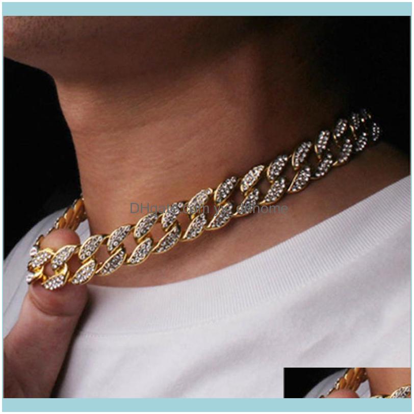 

Necklaces & Pendants Jewelrykaropel Custom Necklace 16"18"20"24" Iced Out Zircon Chain Hip Hop Micro Pave Cz Stone 15 Mm Miami Cuban Chains
