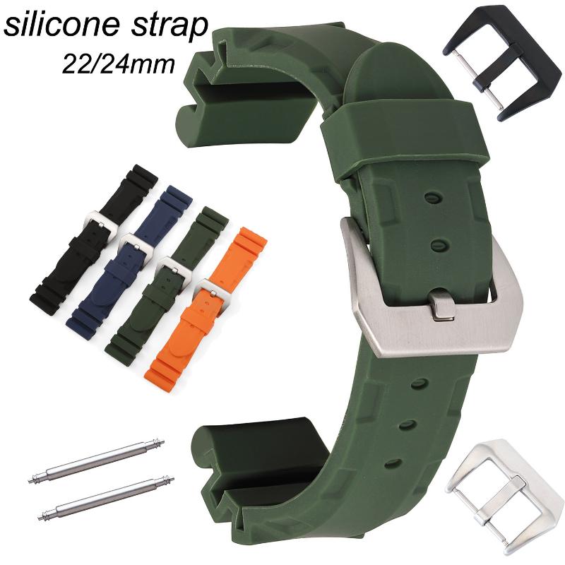 

Watch Bands Soft Rubber Watchband 22mm 24mm Replacement Bracelet Sport Silicone Strap Wristband