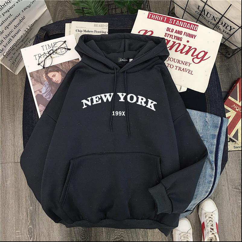 

york korea ulzzang winter womens hoodies couple casual hip hop big size vintage ins long sleeve harajuku punk fun hooded, Black
