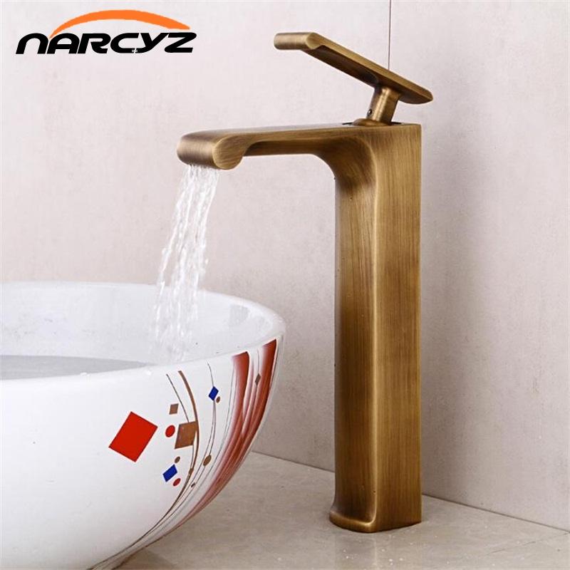

Bathroom Sink Faucets Style Oil Rubbed Bronze Black Faucet Water Vanity Vessel Sinks Mixer Tap Cold And Antique Tall B525