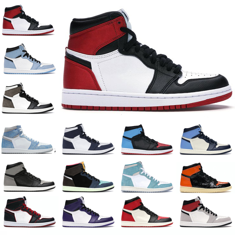 

Men Outdoor shoes 1s high OG 1 Silver Toe Chicago Obsidian Dark Mocha University Blue Twist bred shadow mens women trainers sneakers, As shown 7