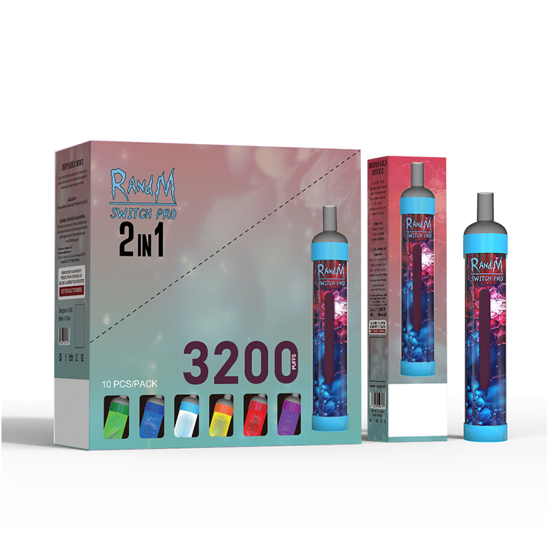 

Authentic Randm Switch 3200 Puffs Disposable Vape Pen E cigarettes Kit Rechargeable Battery Prefilled 6ml Cartridge VS R and M shine