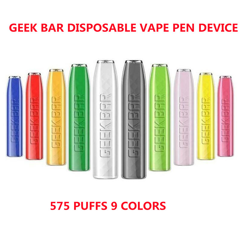

Geek Bar Disposable E cigarettes Pod Device Kit 575 Puffs 500mAh Built in Battery 2ml Prefilled Pods cartridges Vape Pen 9 Colors VS Puff Bars