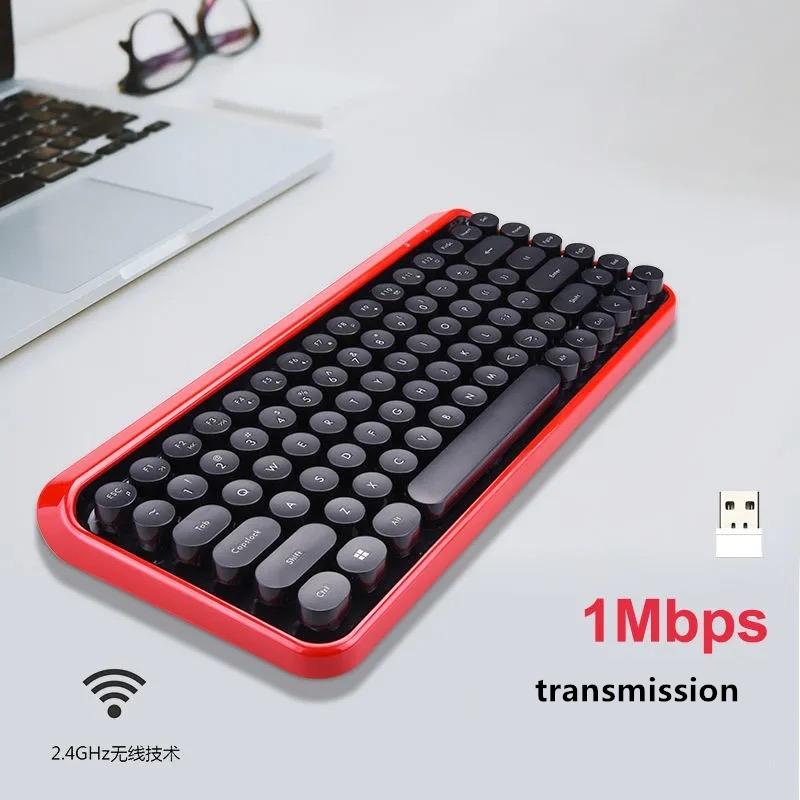 

Keyboard Mouse Combos Wireless And Set Notebook External Small Portable Punk Round Keycap Office/gaming Teclado