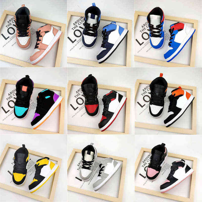 

Infants Toddler Multi-Color Basketball Shoes 1S Kid Sneaker Game Royal Scotts Obsidian Chicago Bred Sneakers Boy Girl Melody Mid Tie-Dye, With box