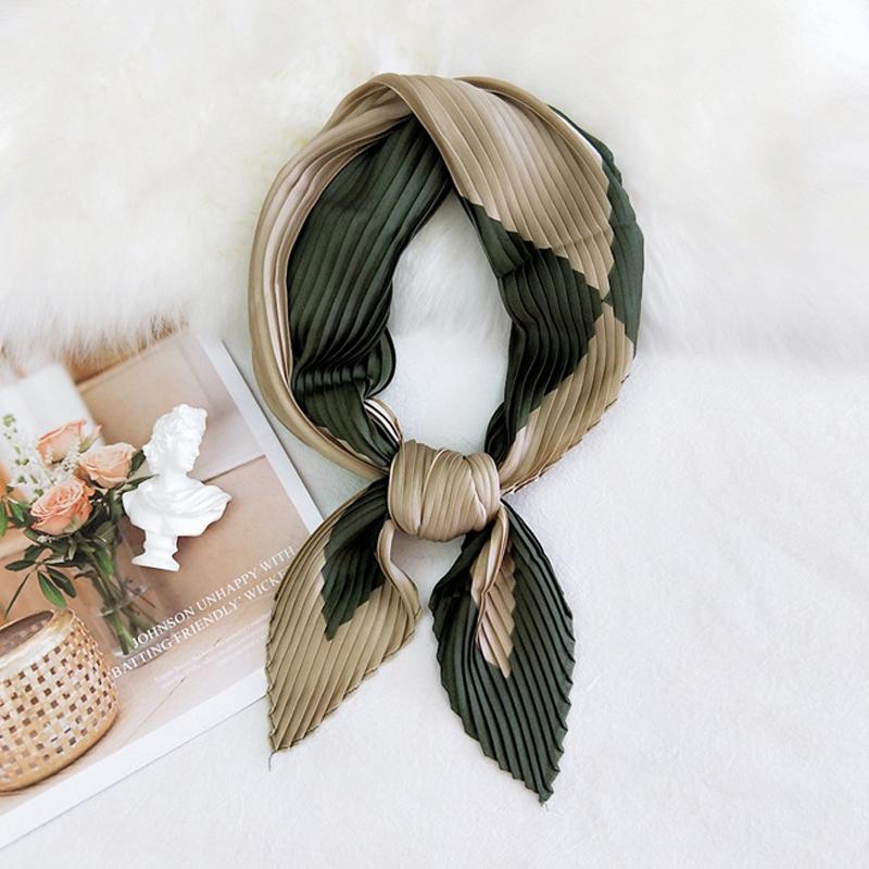 

Scarves MoriBty 70cm Women Silk Crinkle Square Scarf Bandanas Crepe Paisley Dot Neckerchief Foulard Femme Luxury Neck Wraps Bufandas