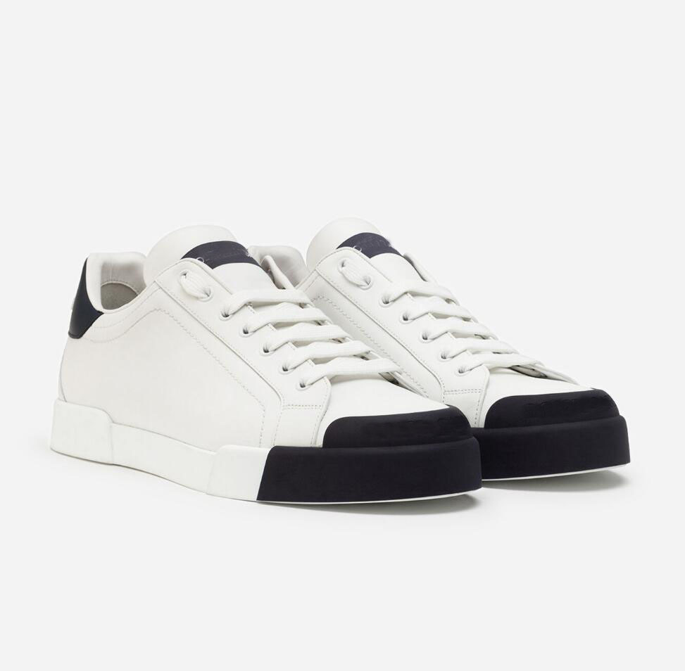 

White Leather Sneakers Shoes Perfect Calfskin Nappa Portofino Skateboard Casual Walking Famous Brand Outdoor Trainers EU 38-46 With Box