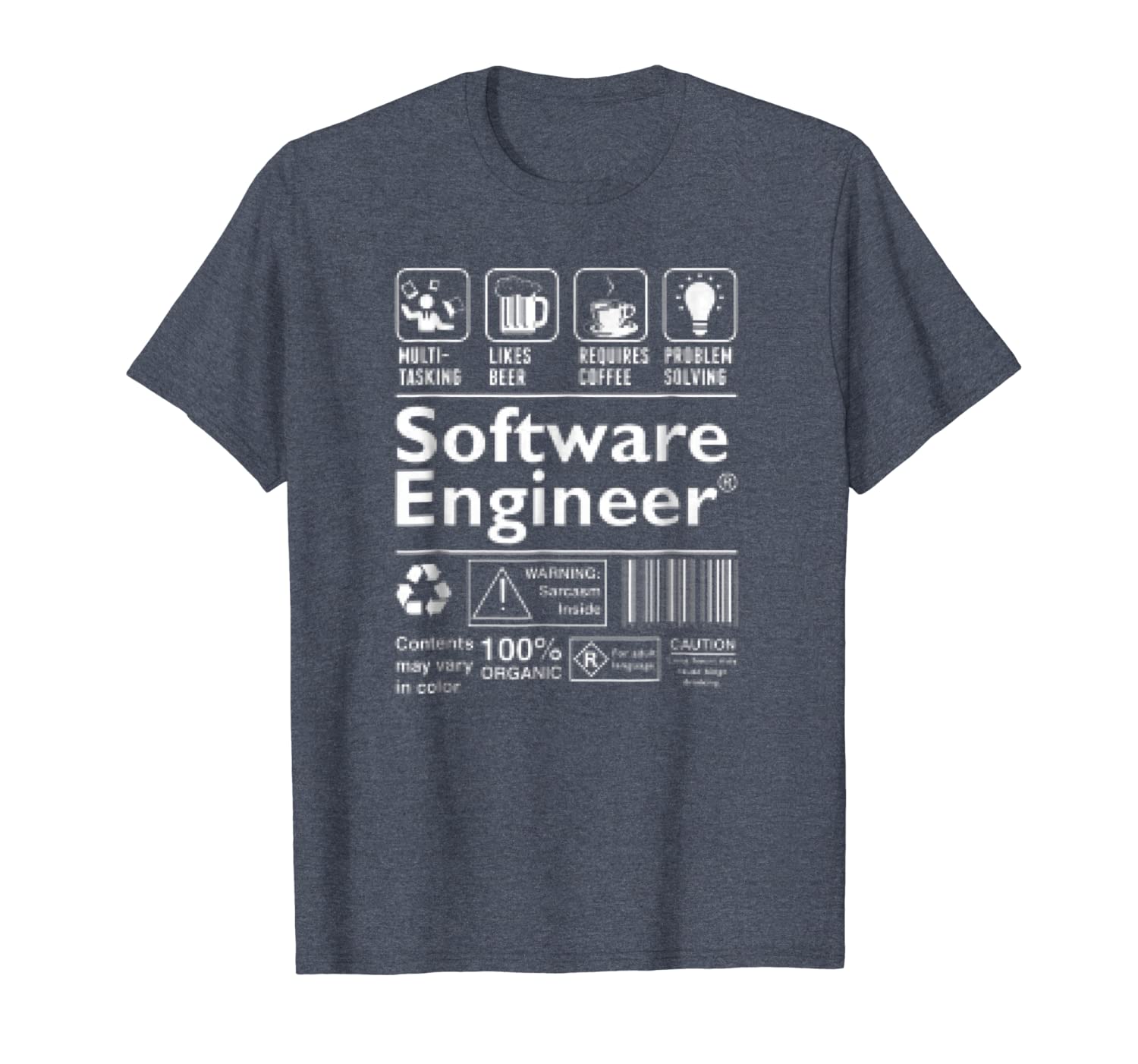

funny software engineer t-shirt, White;black
