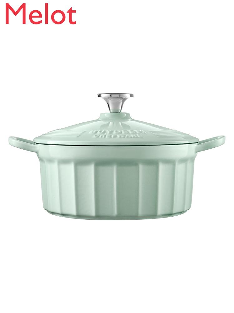 

Enamel Pot Cast Iron Soup Household Stew Induction Cooker Buydeem Bowls