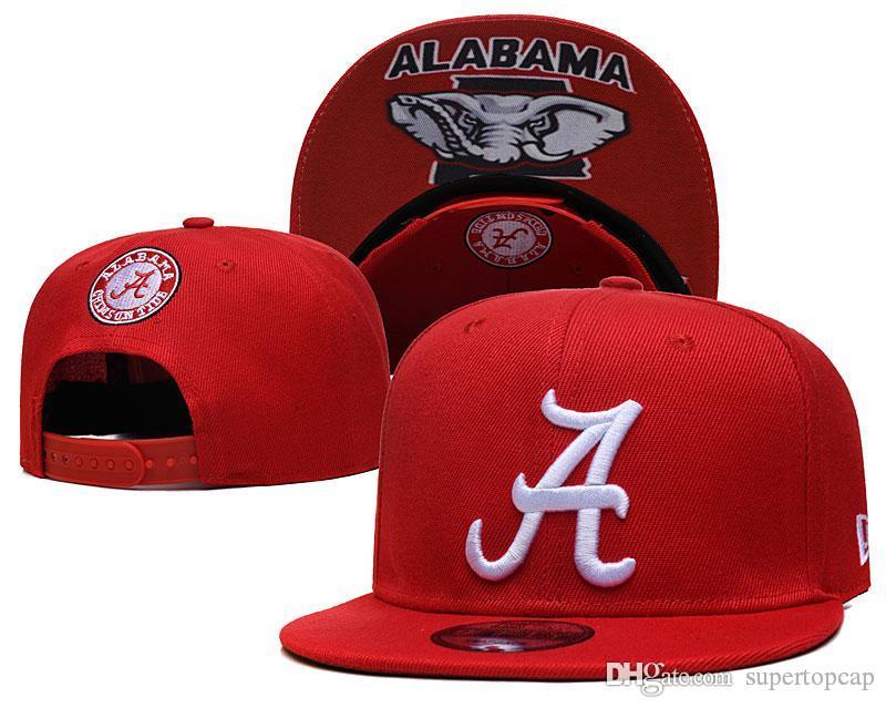 

Men's Sports USA College Adjustable Hat Fan's Flat Street Alabama Red All Team NCAA Snapback Cap Hip Hop Street