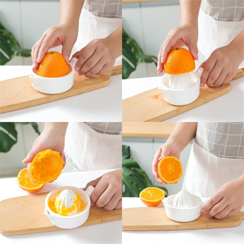 

White Manual Juicer Orange Lemon Mini Fruit Vegetable Squeezer Kitchen Accessories Double Deck Juicers High Quality 2 4hr F2 1VMI